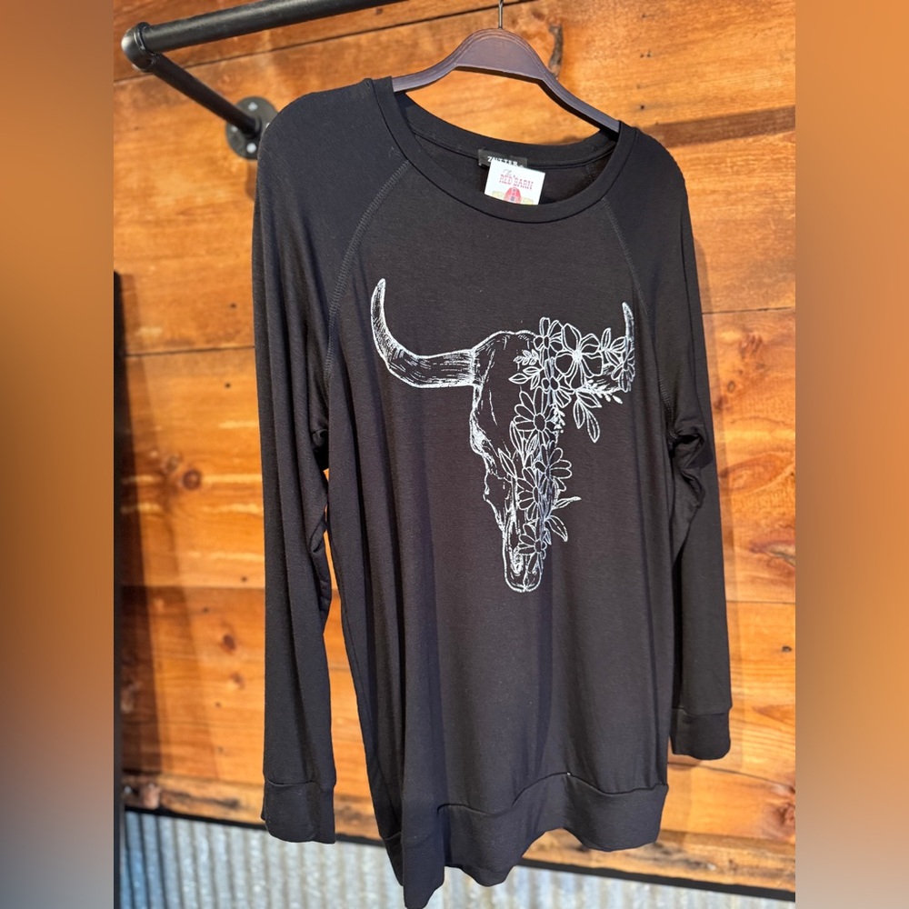 Floral Longhorn French Terry Pullover